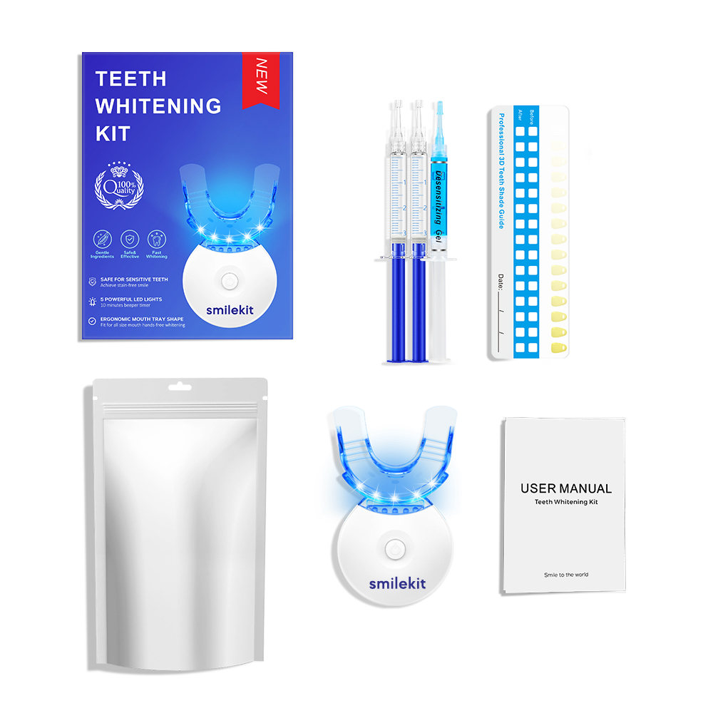Teeth Whitening Home Kit - ชุดฟอกสีฟัน - เครื่องฟอกสีฟันไฟ LED 5X พร้อมคาร์บาไมด์เปอร์ออกไซด์