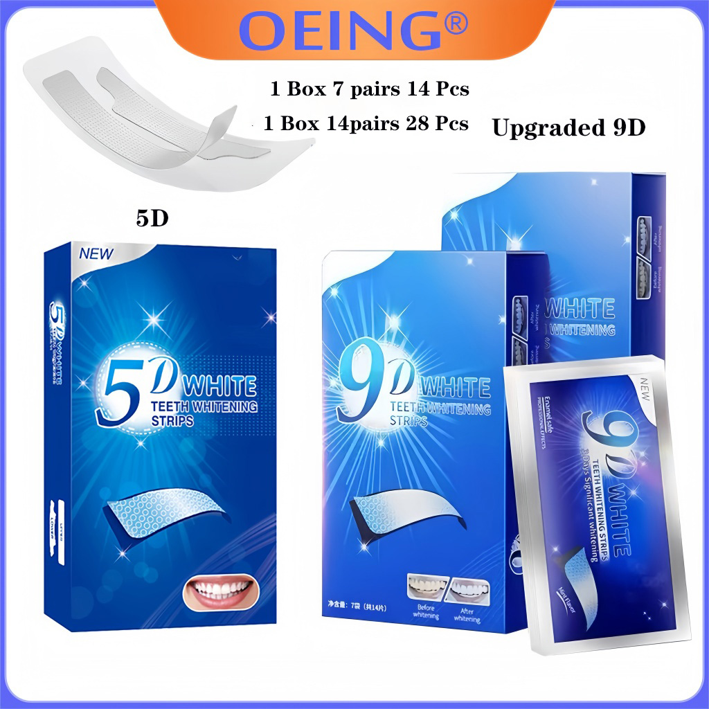 Teeth Whitening Home Kit - แผ่นฟอกสีฟัน 9D 5D 14/28 คู่ ช่วยขจัดคราบจากกาแฟและบุหรี่