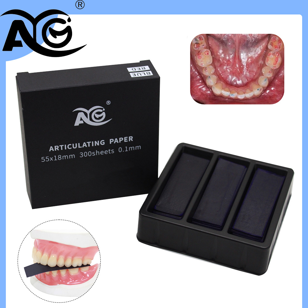 Teeth Whitening Lab - กระดาษเชื่อมฟัน AG 300 แผ่น/กล่อง สีแดง/น้ำเงิน อุปกรณ์ห้องปฏิบัติการทันตกรรม