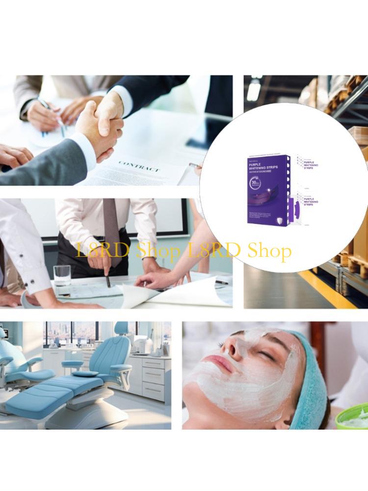 Teeth Whitening Quick - L8RD 7/14 คู่พรีเมี่ยมสีม่วงฟัน Whitener Brightening Strips