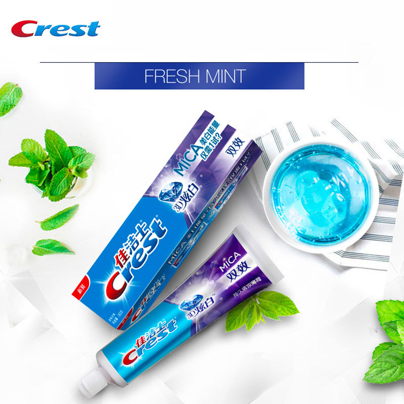 Teeth Whitening Natural - Crest 3D MICA ยาสีฟันฟลูออไรด์ฟอกสีฟัน Double Effect