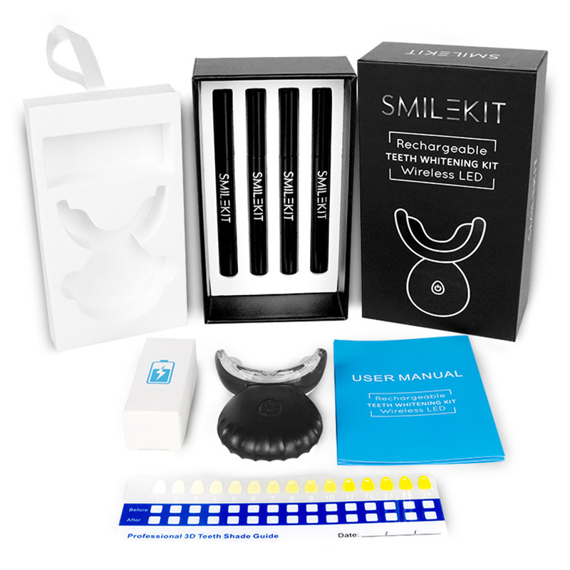 Teeth Whitening Home Kit - ใหม่ไฟฟ้าฟอกสีฟัน LED บ้านไร้สายฟอกสีฟันเจลชุดลบทันตกรรมคราบเครื่องมือ Oral Care ยาสีฟันสูตรเกลือผสมฟลูออไรด์ผสานพลังสมุนไพรฟันขาวสะอาดลดกลิ่นปาก