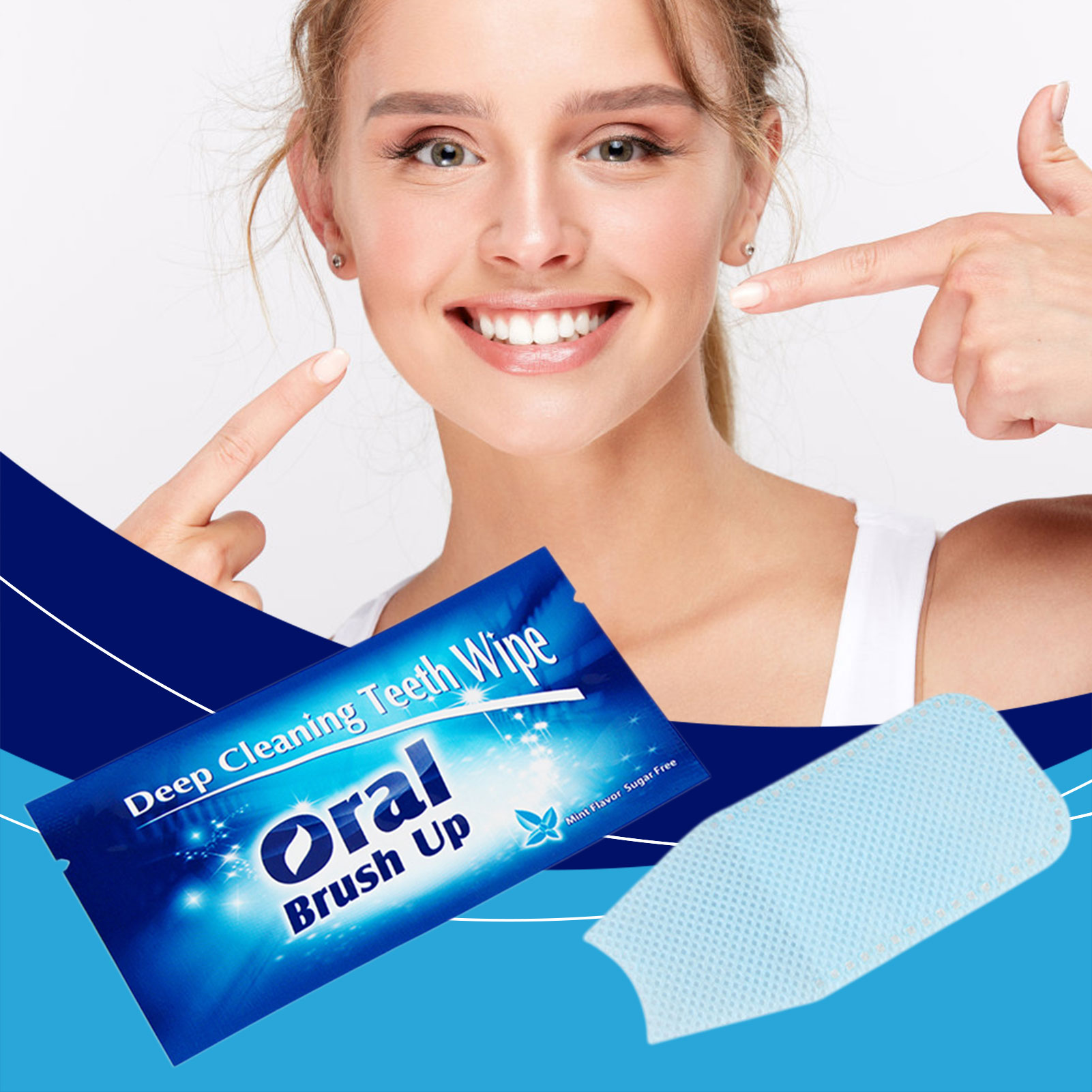 Teeth Whitening Quick - แผ่นเช็ดฟันแบบใช้แล้วทิ้ง สำหรับขจัดคราบ ทำความสะอาดฟันได้รวดเร็วหลังมื้ออาหาร เหมาะสำหรับการเดินทาง
