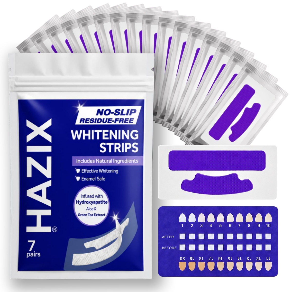 Teeth Whitening Oil Pulling - แผ่นฟอกสีฟัน KHAZIX 7 คู่ ใช้งานง่าย ช่วยดูแลรอยยิ้มให้ดูสดใสขึ้น