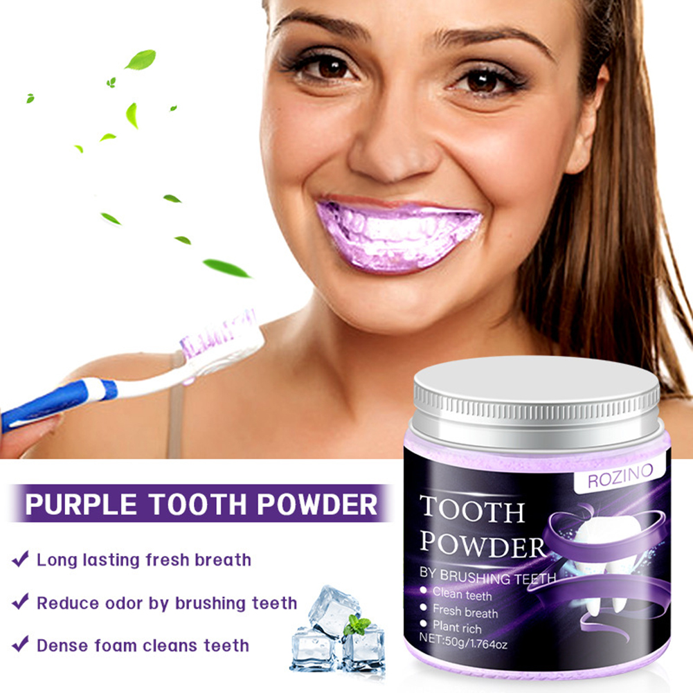 Teeth Whitening For Photos - ผงฟอกฟันขาวสีม่วงขาว ขจัดคราบฝังแน่นได้อย่างมีประสิทธิภาพ เพื่อรอยยิ้มที่มั่นใจในภาพถ่ายและงานสังสรรค์