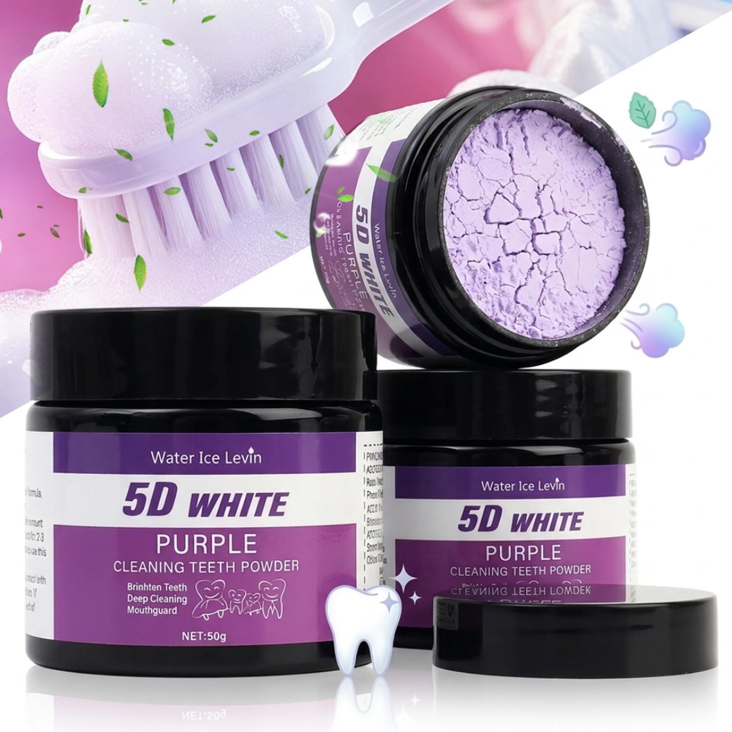50 กรัม/กล่อง ผงฟอกสีฟันสีม่วง - Teeth Whitening Oil Pulling บทวิจารณ์และราคา