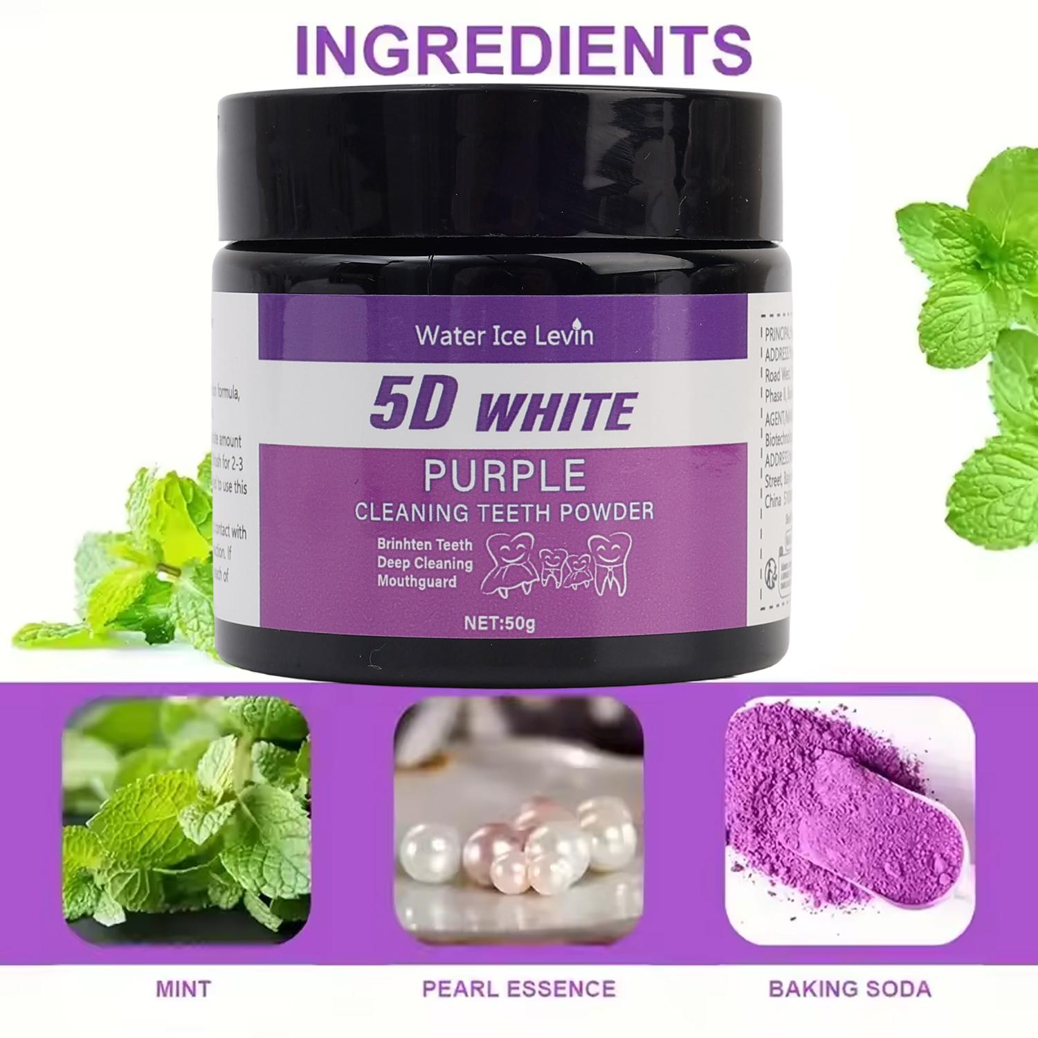 50 กรัม/กล่อง ผงฟอกสีฟันสีม่วง - Teeth Whitening Oil Pulling บทวิจารณ์และราคา