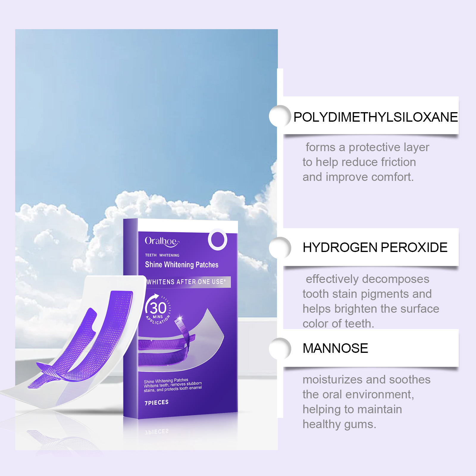แผ่นฟอกสีฟัน ORALHOE 7 ชิ้น/กล - Teeth Whitening Quick บทวิจารณ์และราคา