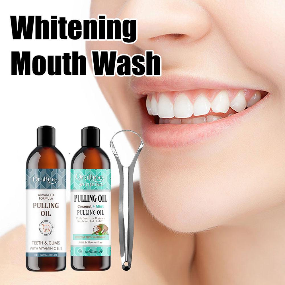 น้ำยาบ้วนปากมะพร้าวมิ้นท์ ปราศ - Teeth Whitening Oil Pulling บทวิจารณ์และราคา