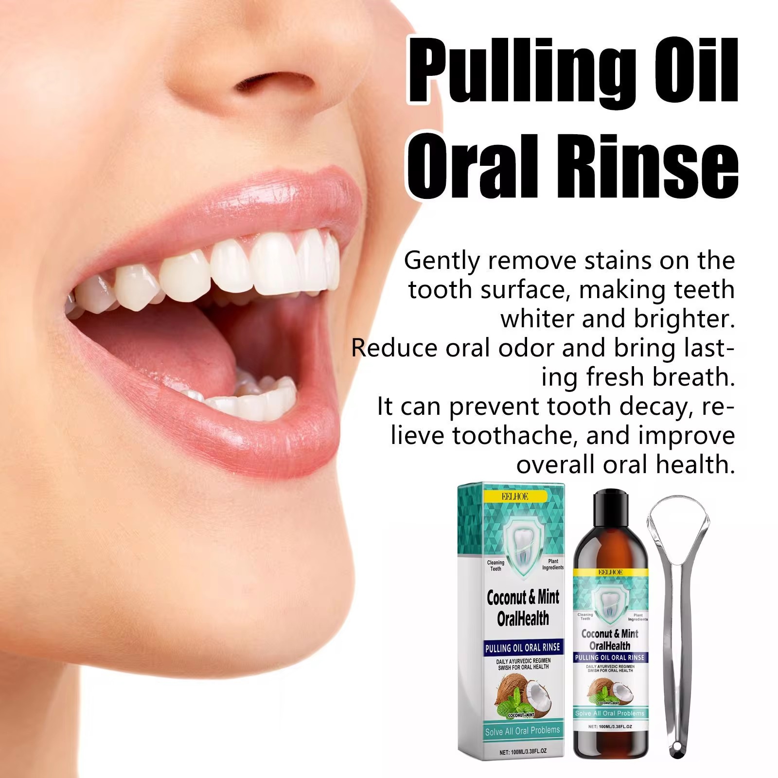 EELHOE Mint น้ํามันมะพร้าวดึงน - Teeth Whitening Oil Pulling บทวิจารณ์และราคา