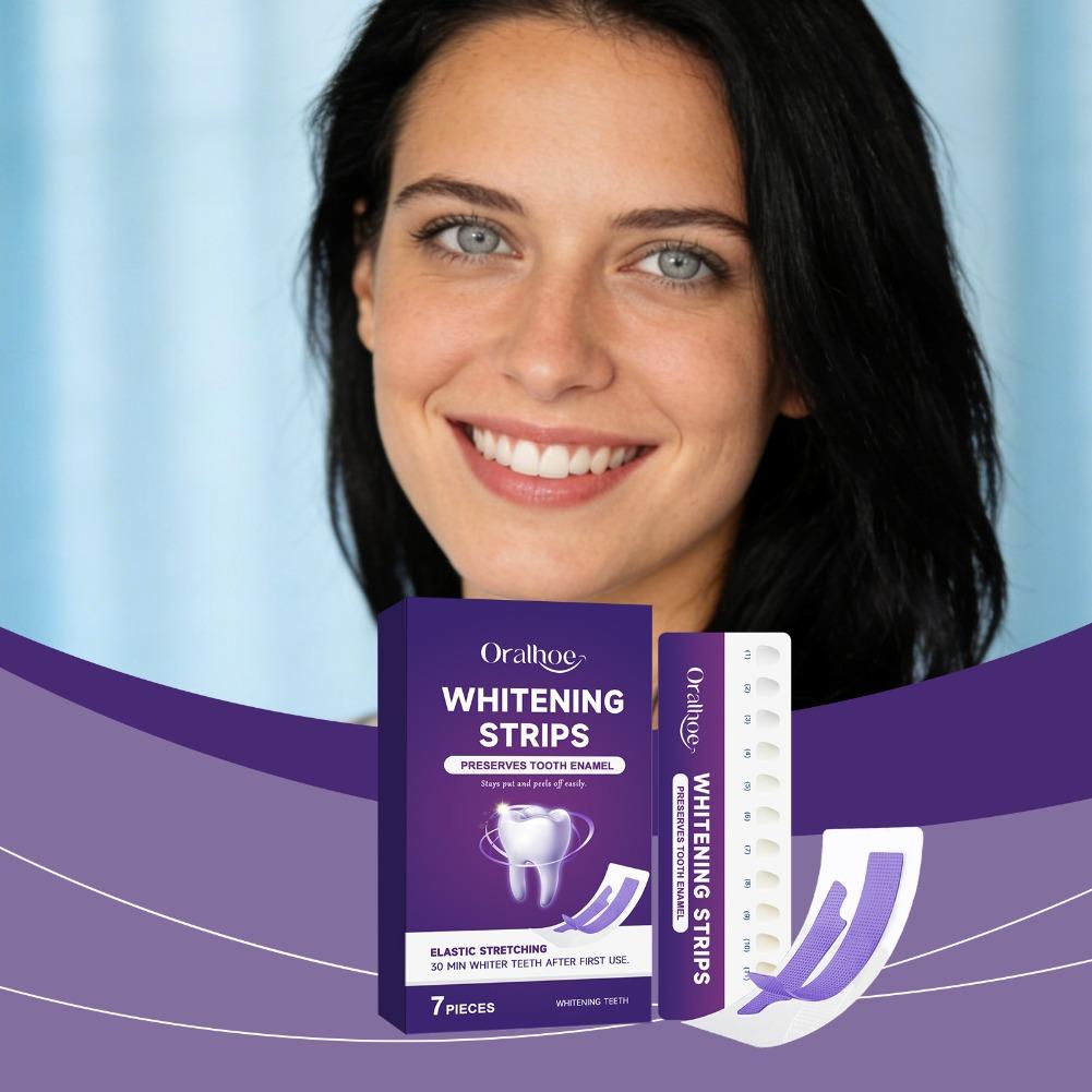 แผ่นฟอกสีฟันสีม่วง สูตรอ่อนโยน - Teeth Whitening Quick บทวิจารณ์และราคา