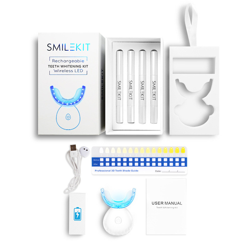 ใหม่ไฟฟ้าฟอกสีฟัน LED บ้านไร้ส - Teeth Whitening Home Kit บทวิจารณ์และราคา